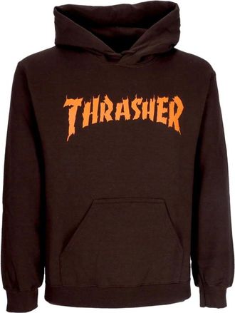 Thrasher Donkere Chocolade Hoodie met Aangepast Logo - Heren - Hoodies - Bruin - S - Katoen - Hoodies & sweatvesten