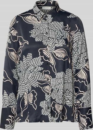 Eterna Regular Fit Bluse aus Viskose im Allover-Look in Black, Gr&ouml;&szlig;e 34