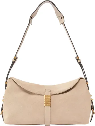 Pinko Suede Leather Bag with Flap Closure