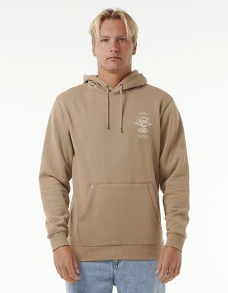 Rip Curl Mens Rip Curl Mens Search Icon Fleece Pullover Hoodie - Brown - Size: 40