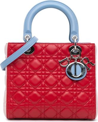 Dior Pre-owned Dior Medium Tricolor Lambskin Cannage Lady Dior 16-BO-0124