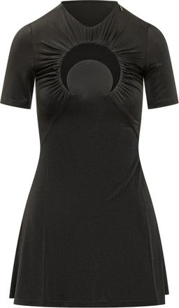 Marine Serre Moon Gathered Mini Dress - Dames - Korte kleedjes - Zwart - M - Kleedjes