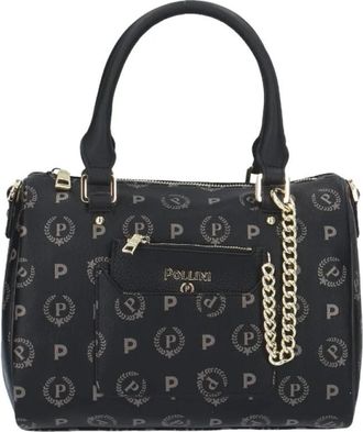 Pollini Heritage Re-edition Tas met dubbele handgreep + Zak - Dames - Handtassen - Zwart - ONE Size - Leer - Tassen