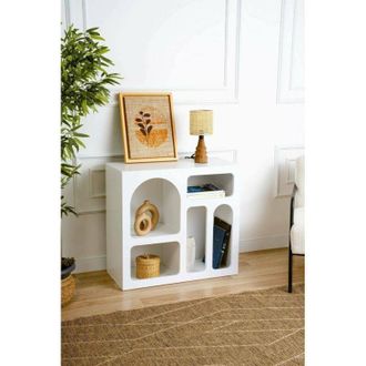 Dmora Dmora - Aparador Dgargiul, Buf&eacute; De Sal&oacute;n, Aparador De Sal&oacute;n, Despensa De Cocina, 80x35h74 Cm, Blanco