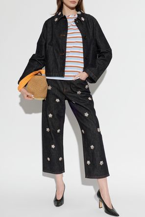 Marni T-shirt With Striped Pattern, Womens, Blue