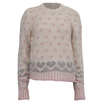 LoveShackFancy Floral-Embroidered Sweater Multicolor Alpaca Wool