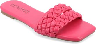 Journee Collection Women & apos;s Sawyerr Medium and Wide Width Flat Sandals