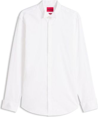 HUGO BOSS Slim-fit evening shirt in stretch cotton