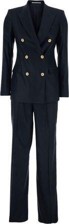 Tagliatore Womens Linen Double-Breasted Suit