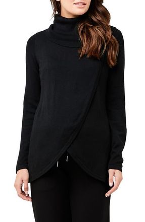 Ripe Cowl Neck Maternity/Nursing Sweater in Black at Nordstrom, Size X-Small