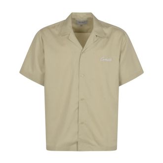 Carhartt Work in Progress S/S Delray Shirt - Heren - Korte mouwen Overhemden - Beige - S - Overhemden