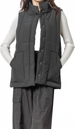 Lilla P Nylon Long Vest In Jet Black