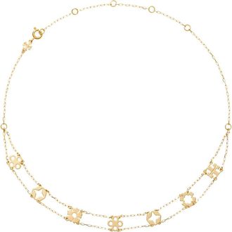 Tory Burch Layered Charm Necklace in Tory Gold at Nordstrom