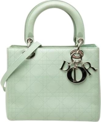 Dior Pre-owned Lady Dior Handbag - Dames - Vintage Handtas - Groen - ONE Size - Leer - Vintage