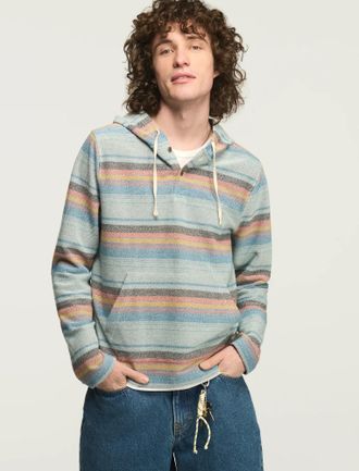 Lucky Brand Mens Stripe Baja Knit Hoodie