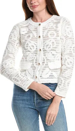 T Tahari Mesh Applique Top