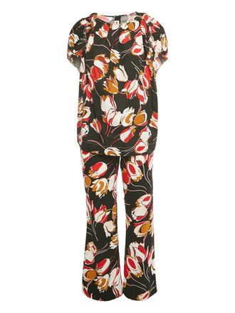Marni floral-print cotton jumpsuit - Black