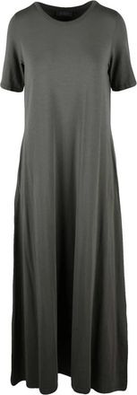 Opificio Neirami Long Military Green Jersey Dress with Applied Pockets