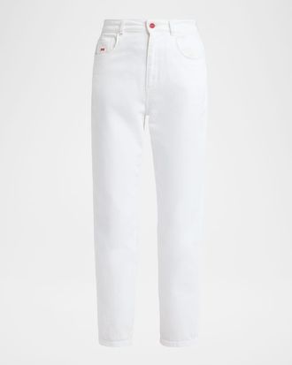 Kiton Cotton-Stretch Slim-Leg Ankle Jeans