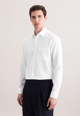 Seidensticker Businesshemd SEIDENSTICKER Schwarze Rose, Herren, Gr. XXL (45), normale &Auml;rmell&auml;ngen, weiss (wei&szlig;), 100% Baumwolle, unifarben, regular fit, 2-Knopf-Man