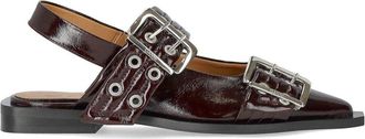 Ganni BALLERINA SLINGBACK CON FIBBIE BURGUNDY GANNI