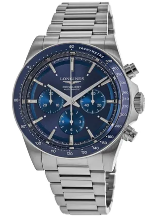 Longines Conquest Automatic Chronograph Blue Dial Steel Mens Watch L3.835.4.92.6
