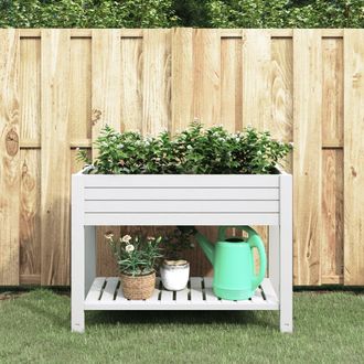 Berkfield Home Garden Raised Bed White 110x45x79 cm Polypropylene | Size: 110 x 45 x 79 cm