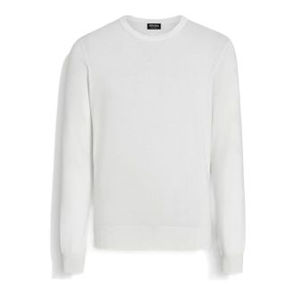 Ermenegildo Zegna Cashmere Knitwear, male, White, Size: 4XL Cashseta Light Knit