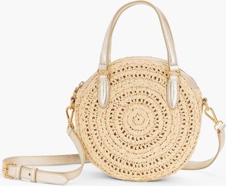 Talbots Straw Round Crossbody Bag - Natural/Platino - 001 Talbots