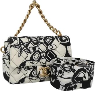 Chanel Pre-owned Vintage Nylon Handtas - Dames - Vintage Schoudertas - Wit - ONE Size - Nylon - Vintage
