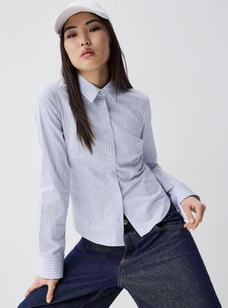Twik Womens Fitted striped poplin shirt