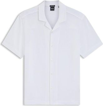 BOSS Regular-fit shirt in cotton and linen