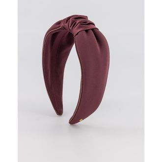 Alexandre de Paris Douceur satin headband in Moka at Nordstrom