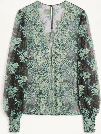 Valentino Top In Pizzo Donna CIOCCOLATO/TURCHESE 36