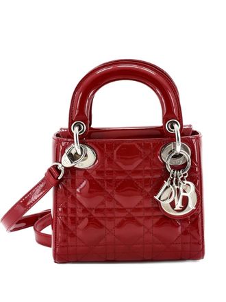 Dior Lady Dior Bag Cannage Quilt Patent Mini satchel - Rosso