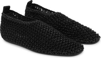 Toteme Leather Ballerina Flats - Black