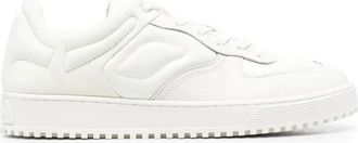 Emporio Armani Gewatteerde Sneakers met Vetersluiting - Heren - Sneakers - Wit - 45 EU - Leer - Schoenen