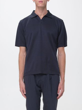 Herno Polo a maniche corte in cotone con colletto classico e scollo a V