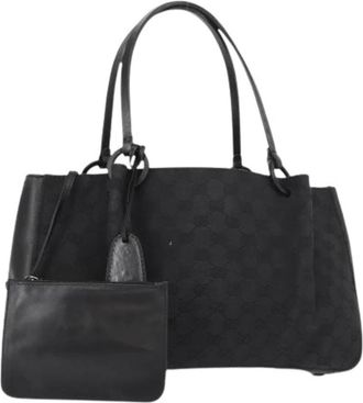 Gucci Pre-owned Handbags, female, Black, Size: ONE SIZE Pre-owned Canvas Handbag