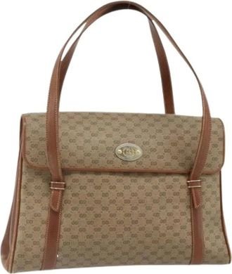 Gucci Pre-owned Shoulder Bags, female, Beige, Size: ONE SIZE Pre-owned Vintage Micro Small GG Canvas Hand Bag