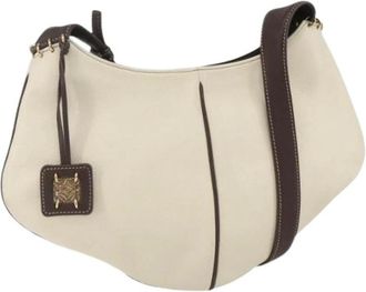 Loewe Pre-owned Shoulder Bags, female, White, Size: ONE SIZE Pre-owned Leather Shoulder Bag