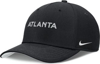 Nike Atlanta Braves Rise Nike Mens Dri-FIT MLB Adjustable Hat in Black | NB460G9HAW-Z8T