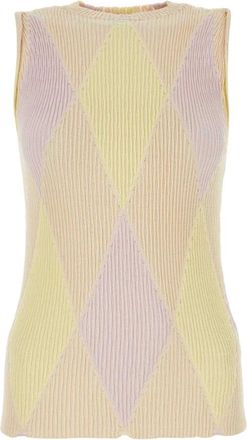 Burberry Geborduurde Top van Katoenmix - Dames - Tops zonder mouwen - Veelkleurig - S - Katoen - Tops