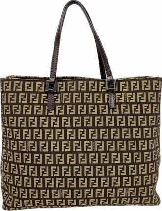 Fendi Brown Canvas Tote Bag (Pre-Owned)