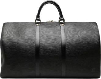 Louis Vuitton Pre-owned Keepall 50 - Dames - Pre-owned - Zwart - Maat: ONE Size Leer