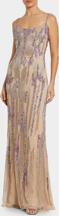 Mac Duggal Evening Sequined Mesh Gown