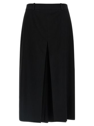 Saint Laurent Black Midi Wool Skirt