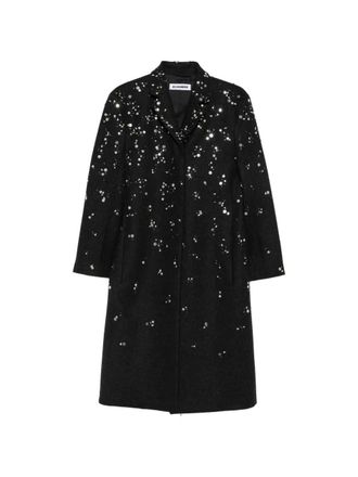 Jil Sander wollen jas met riem