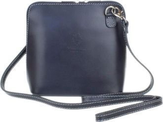 Girly HandBags Womens Genuine Leather Rigid Cross Body Shoulder Bag Real Italian (Dark Grey)