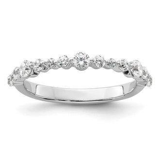 Diamond2Deal 14k White Gold Lab Grown Diamond Wedding Band Ring 1/2Ct Clarity- VS Color- G-H